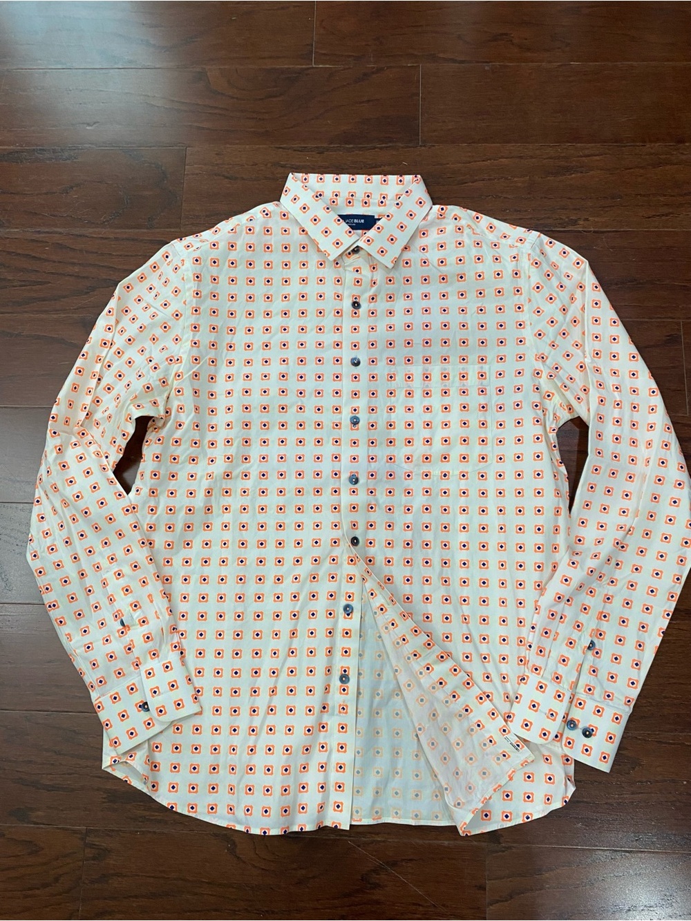 Jade Blue Mens Shirt Button Up size medium Beach Vacay Office Neon